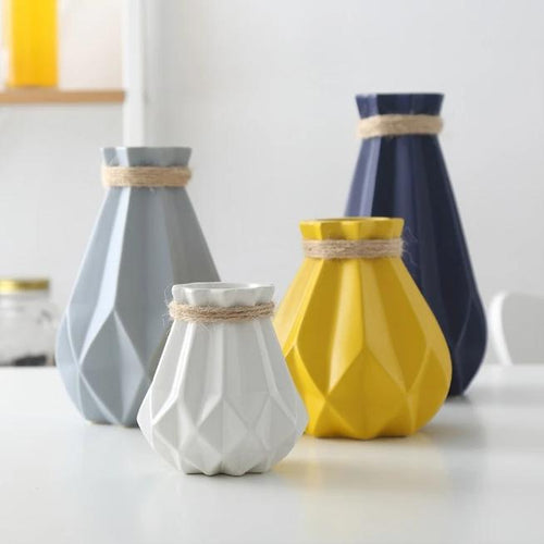 Diamond Cut Modern Porcelain Vase